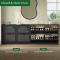 Anymaple HLG291 black 4-door shoe cabinet - product view 7