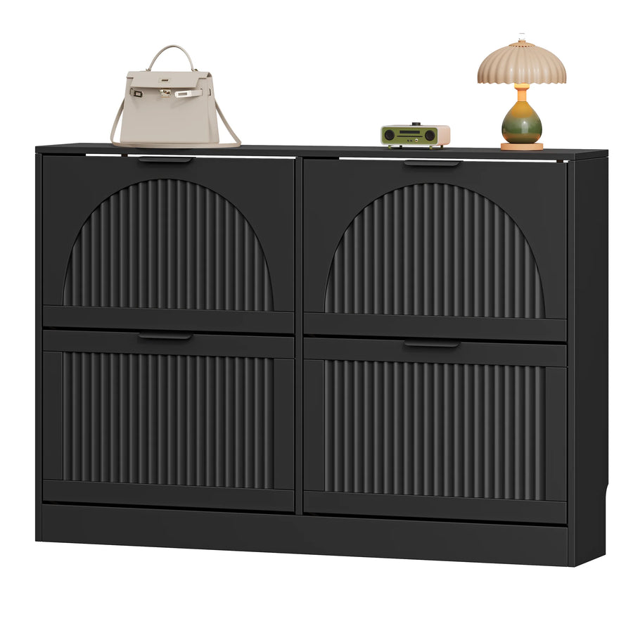 Anymaple HLG291 black 4-door shoe cabinet - product view 8