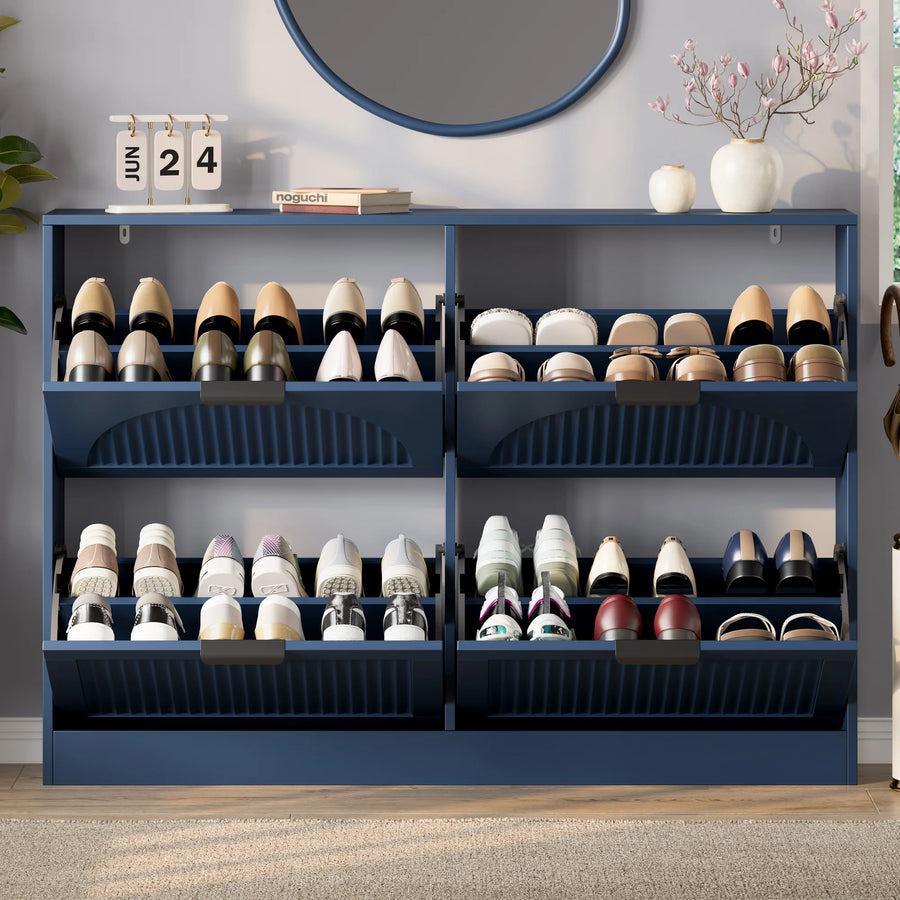 Anymaple HLG291 blue 4-door shoe cabinet - product view 2