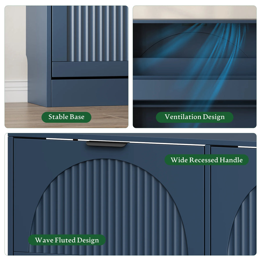 Anymaple HLG291 blue 4-door shoe cabinet - product view 5