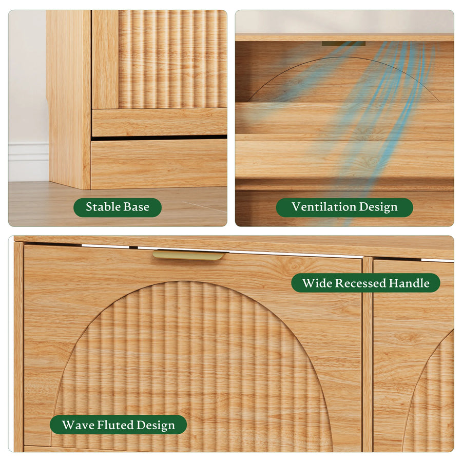 Anymaple HLG291 oak 4-door shoe cabinet - product view 5