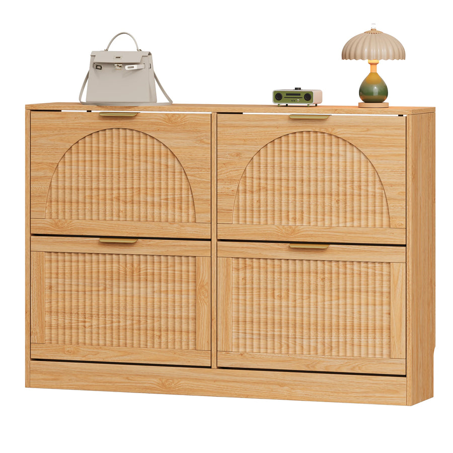 Anymaple HLG291 oak 4-door shoe cabinet - product view 8