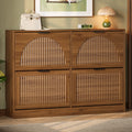 Anymaple HLG291 walnut 4-door shoe cabinet - product view 1