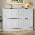 Anymaple HLG291 white 4-door shoe cabinet - product view 1