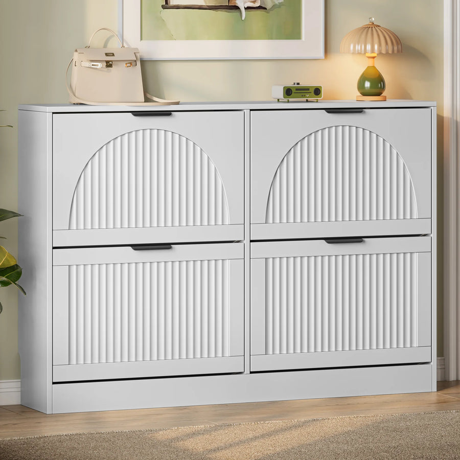 Anymaple HLG291 white 4-door shoe cabinet - product view 1
