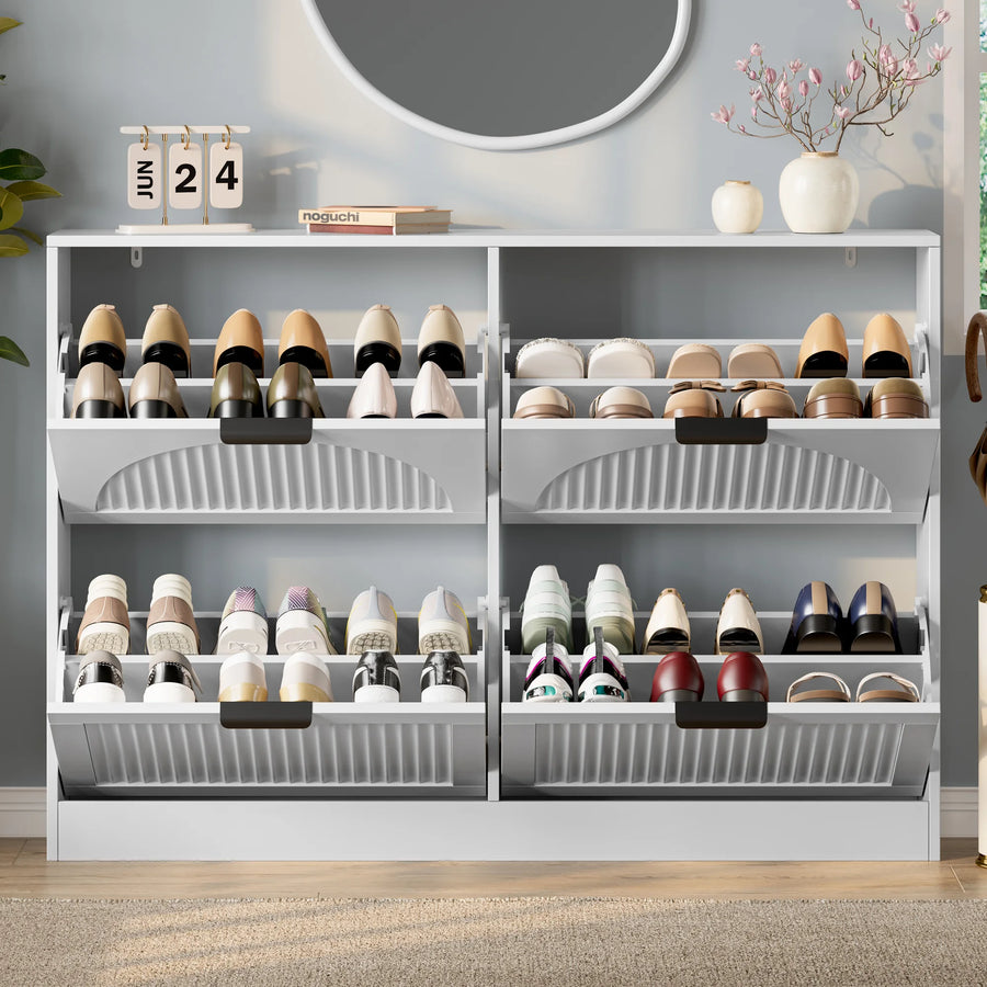 Anymaple HLG291 white 4-door shoe cabinet - product view 2