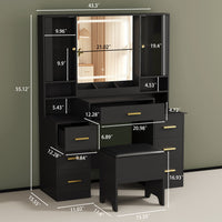 Illume Makeup Vanity Desk with Mirror and LED Lights