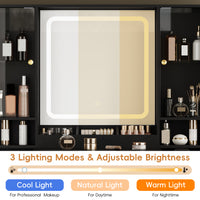 Illume Makeup Vanity Desk with Mirror and LED Lights