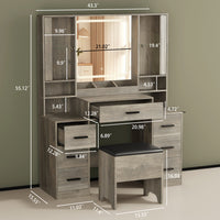 Illume Makeup Vanity Desk with Mirror and LED Lights
