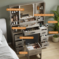 Illume Makeup Vanity Desk with Mirror and LED Lights