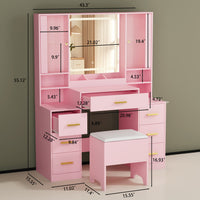 Illume Makeup Vanity Desk with Mirror and LED Lights