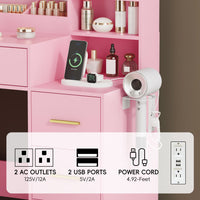 Illume Makeup Vanity Desk with Mirror and LED Lights