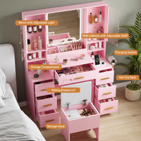 Illume Makeup Vanity Desk with Mirror and LED Lights