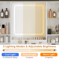 Illume Makeup Vanity Desk with Mirror and LED Lights