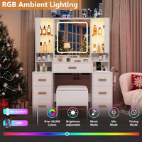 Illume Makeup Vanity Desk with Mirror and LED Lights