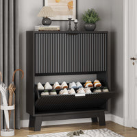 Linea Shoe Cabinet with 2 Flip Drawers