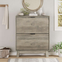 Linea Shoe Cabinet with 2 Flip Drawers