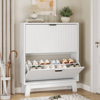 Linea Shoe Cabinet with 2 Flip Drawers