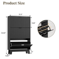 Anymaple black shoe cabinet dimensions measuring 31.5 inches wide and 53.43 inches high