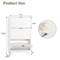 Anymaple white shoe cabinet dimensions measuring 31.5 inches wide and 53.43 inches high