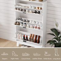 Linea Nordic Fluted Shoe Cabinet with Doors & 2 Drawers | Anymaple