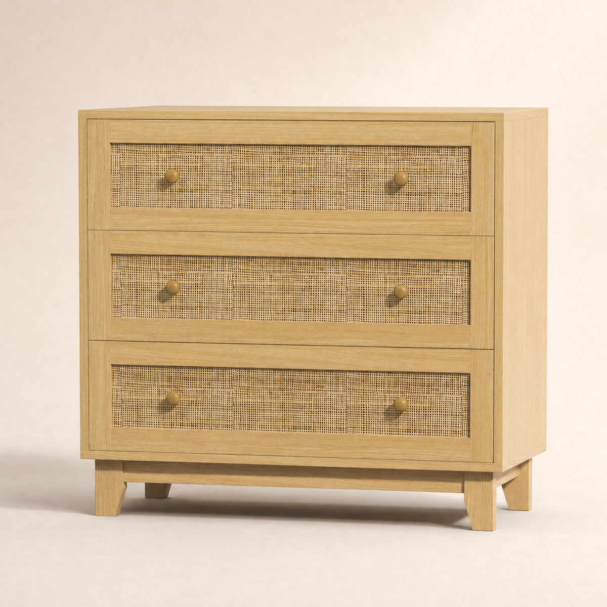 Caneva 29.5" Wide Large Rattan Nightstands with 2 Drawers