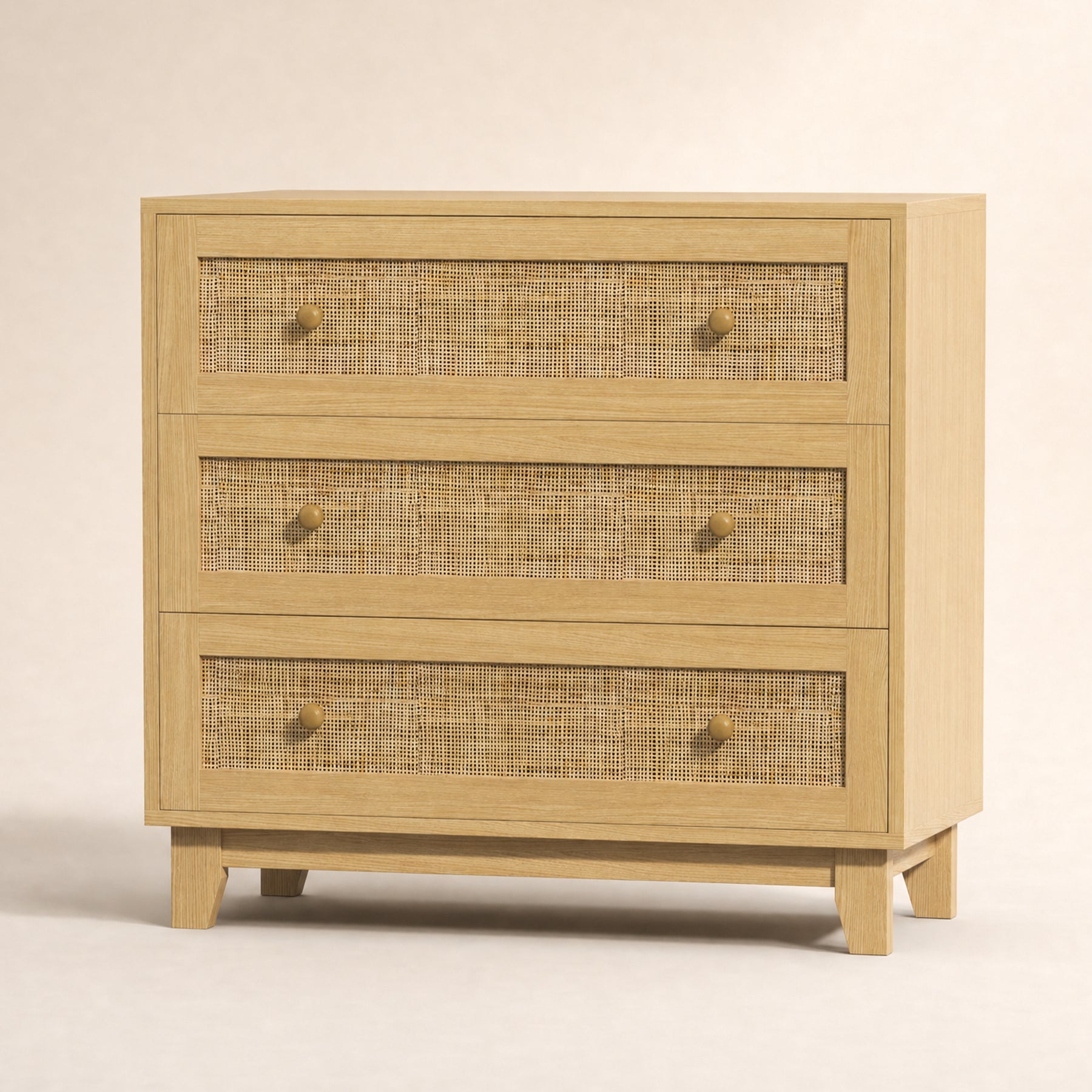 Caneva 29.5" Wide Large Rattan Nightstands with 2 Drawers