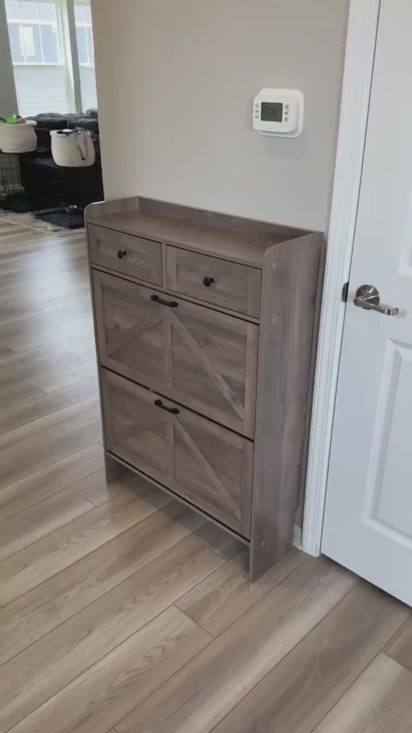 Newport 2-door shoe cabinet in a real home