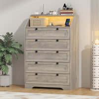 Wodeer Ashford HLG102 gray wood dresser for bedroom and hallway accent storage